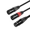 Freneci Dual DMX Y Splitter Cable 3-Pin Male to 5-Pin Female XLR Light Microphone Adapter 0.5m