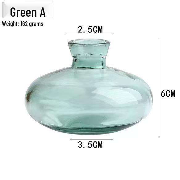 Lux Mini Colored Glass Vase Set for Hydroponic Flowers - Transparent Decorative Ornaments for Living Room