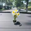 1pc Cute Sunflower Car Decoration To Heal Fresh Flowers Car Center Decor Car Ornaments Auto Interior Dashboard Accessories