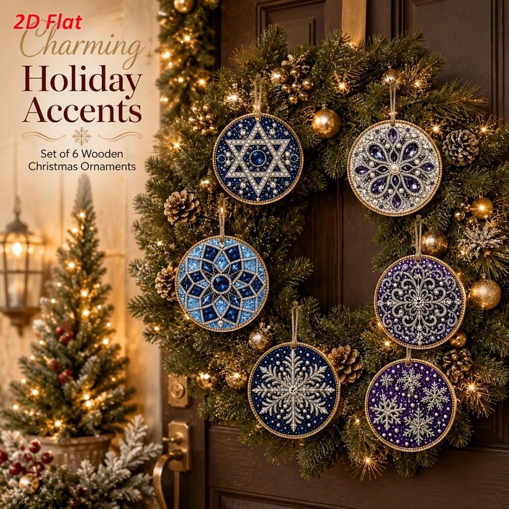 6 stuks DIY Ambachtelijke Parel Diamant Schilderen Kit Kerstman Kerstboom Hangend Ornament Kerst Thema