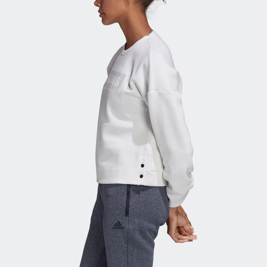 Adidas Sweatshirts Women's White Crew Neck Moderate Regular FR5980