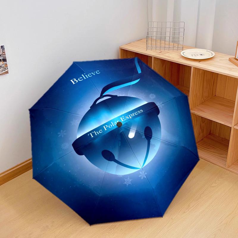 1 PC Automatic Folding Umbrella - Cartoon Pattern, Portable & Foldable Design with 45 Ribs, Christmas Birthday Gifts