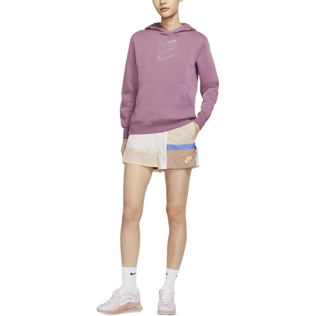 Nike Sweatshirts Women's Light Mulberry Red Hooded Moderate Regular CU6622-533