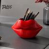 Artistic Lip Sculpture Decor Shaped Storage Box, Decorative 3D Printed PLA Sculpture, Unique Vanity Accessories Creative Art Ornament for Makeup