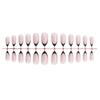 24 Pcs Black French Tip Press On Nail Short Almond False Nail Simple Acrylic Nail Simple Full Cover Stick On Nail