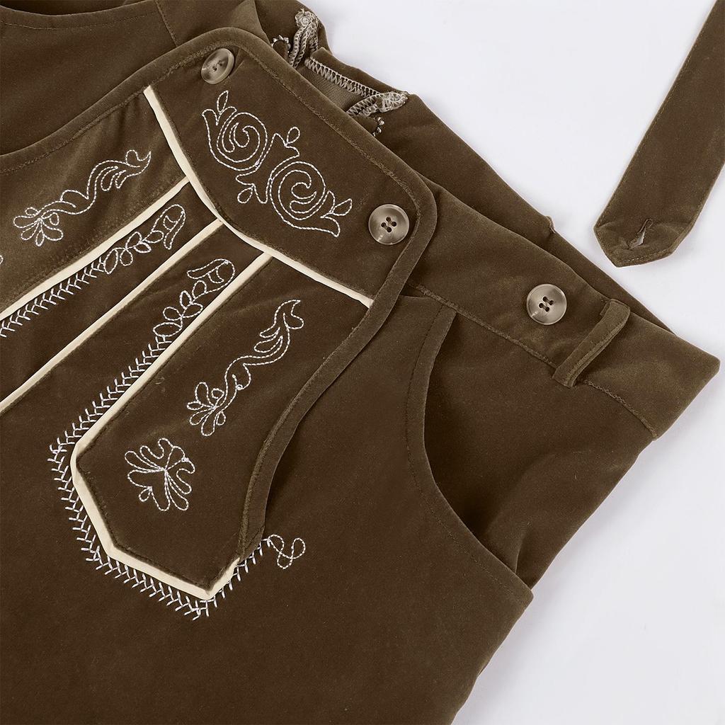 Oktoberfest Bavarian Men's Lederhosen with Suspenders