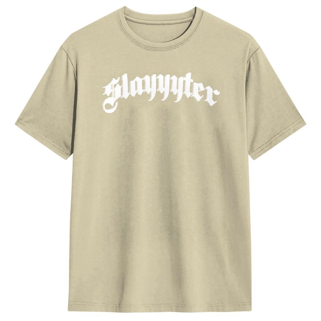 Slayyters Gothic Letter pRINT T Shirt Unisex  Vintage T Shirts Beach O Neck Fashion Tee Shirt Custom DIY Big Size Clothing
