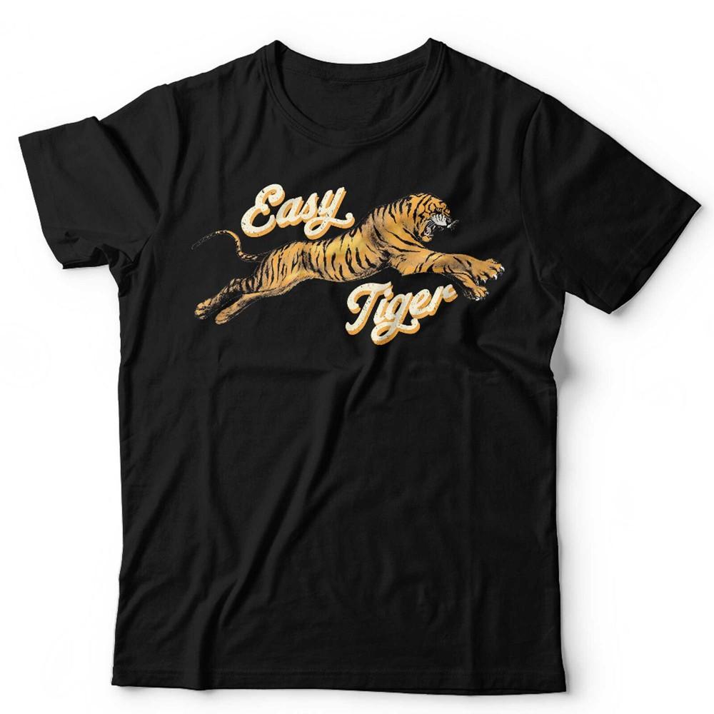 Easy Tiger T Shirt Retro Unisex Kids Vintage Trendy Hippster Old School Trad