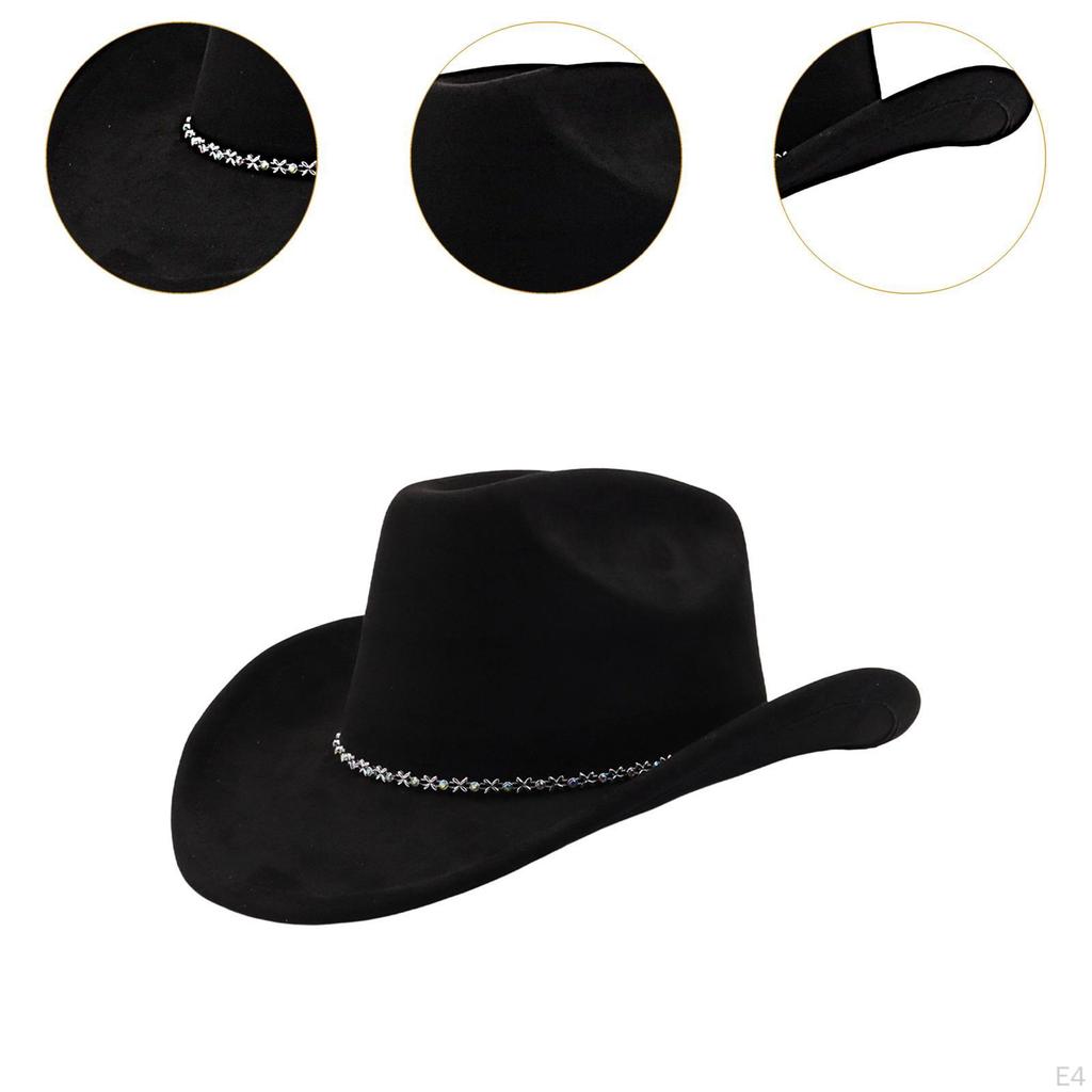 Adult Cowboy Hat, Wide Brim Western Headwear, Lightweight And Sturdy Polyester Party Suitable