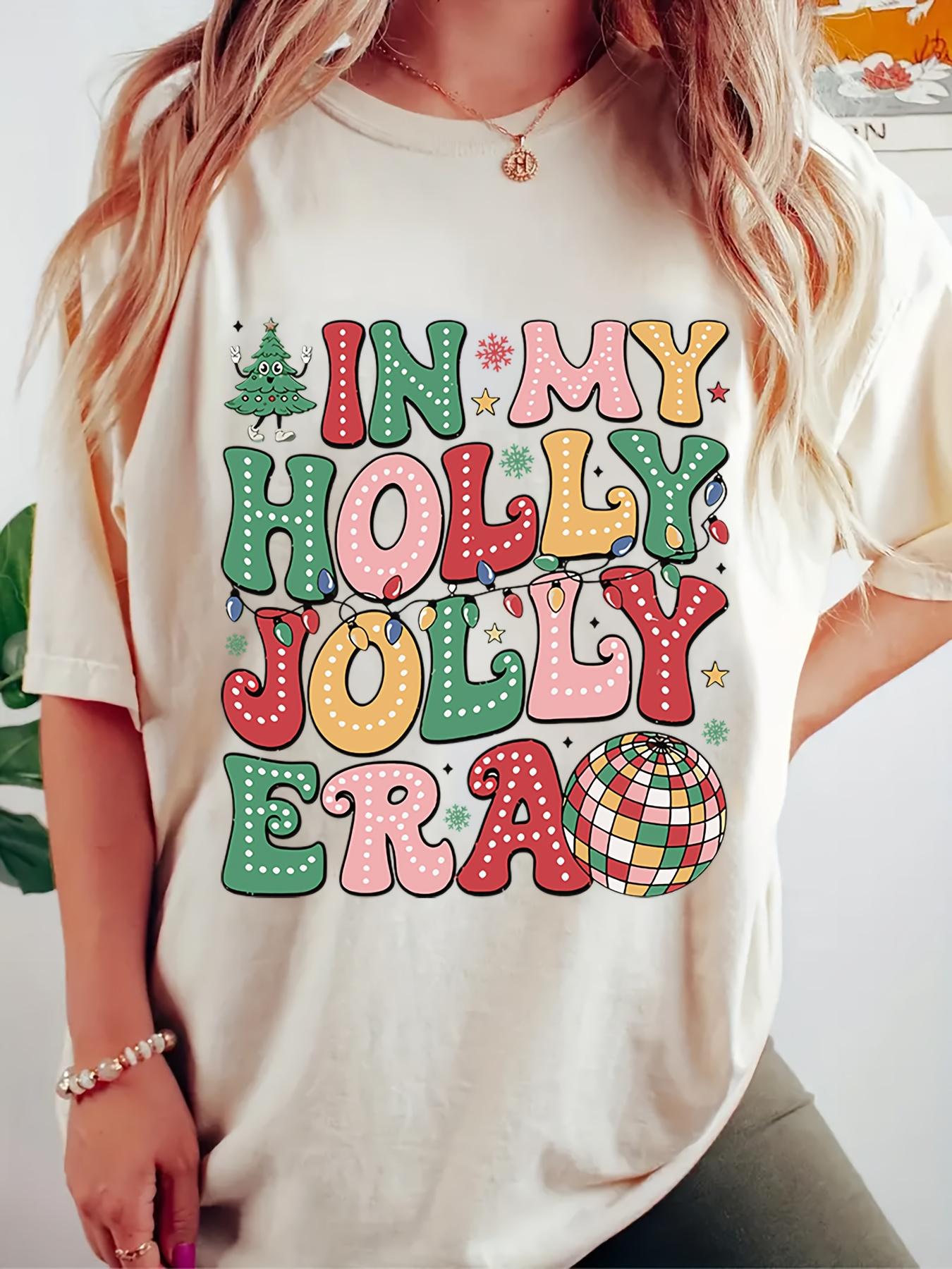 Womens Plus Size In my Merry Christmas Years Tshirt Pure Cotton Breathable Fashionable and Versatile Unisex  Oversized 4XL