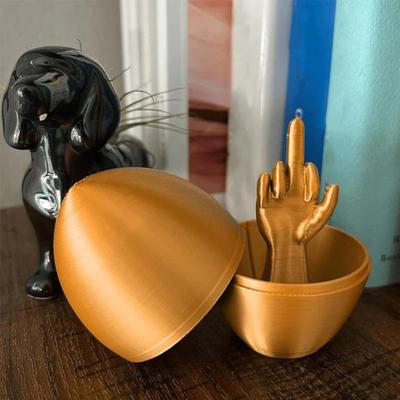 Yousheng Easter Egg Middle Finger Prank Gift for Adults Funny 3D Printed Rude Egg Gag Hilarious Surprise Easter Basket Filler