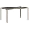 Garden Table Gray 150 x 90 x 75 cm Poly Rattan