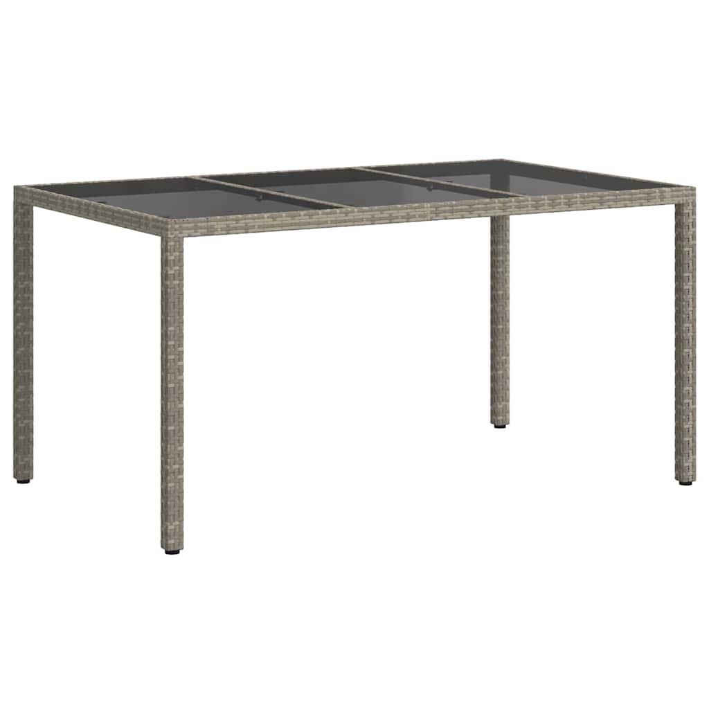 Garden Table Gray 150 x 90 x 75 cm Poly Rattan