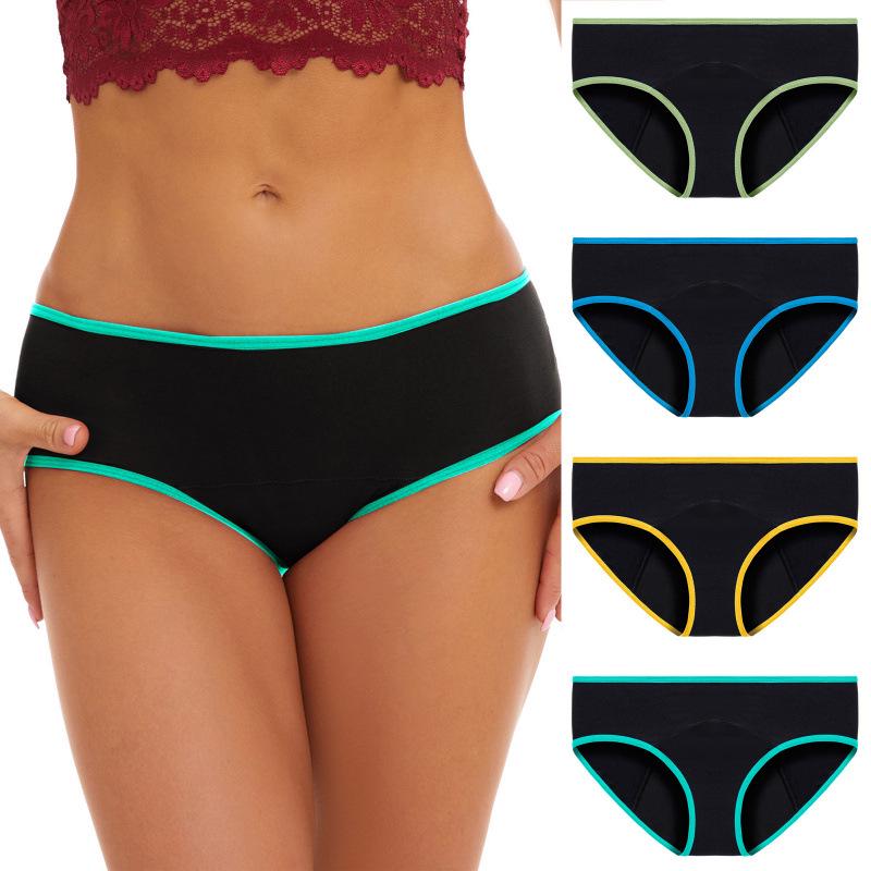 Low-Waist, High-Absorbency Colored Edge Menstrual Underwear for Women