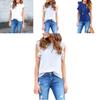 Elegant Ladies Summer Lotus Lace Short Sleeve Casual Shirt Tops Blouse T-shirt