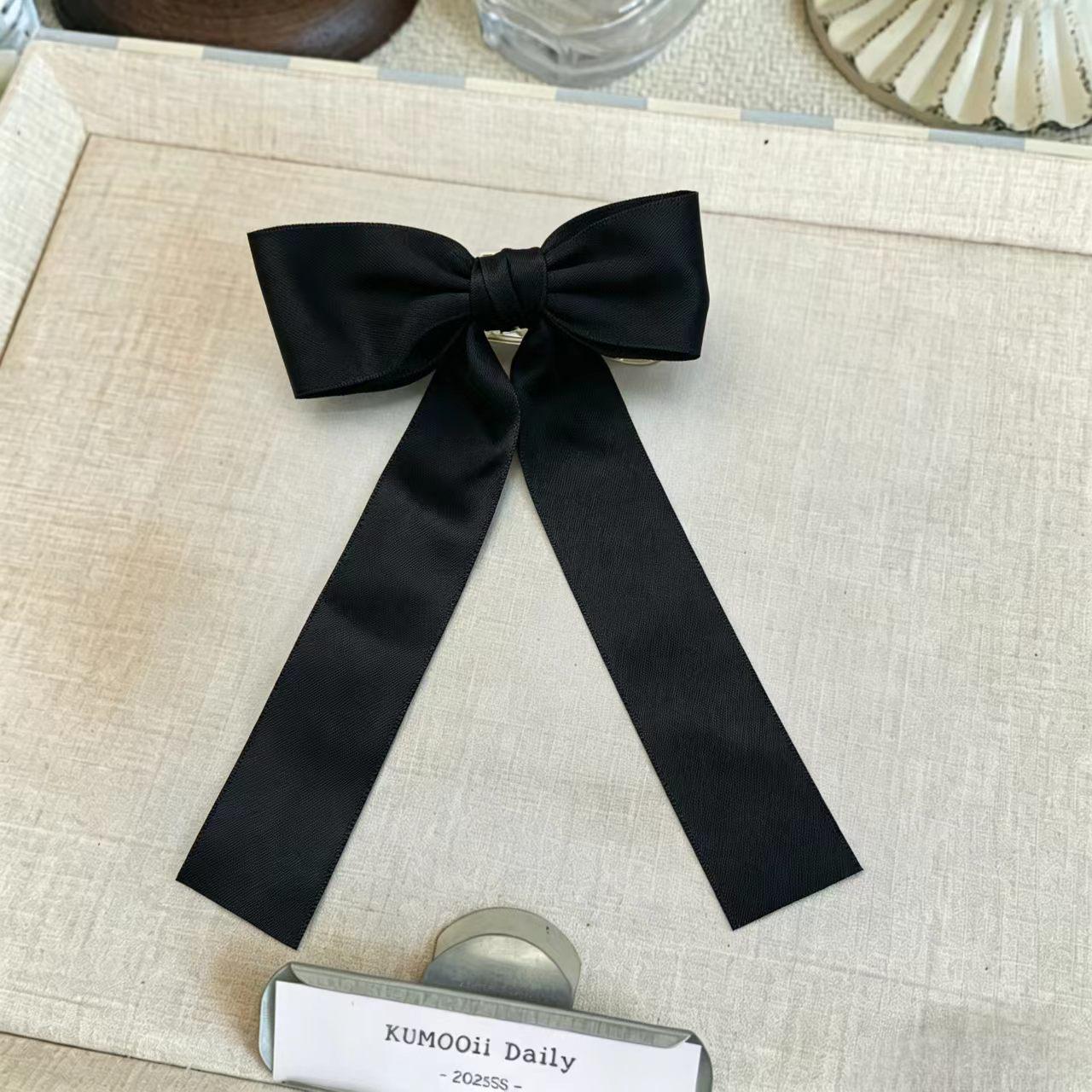 Black  White Sweet Princess Bow Hair Clip - Stylish Hair Accessory