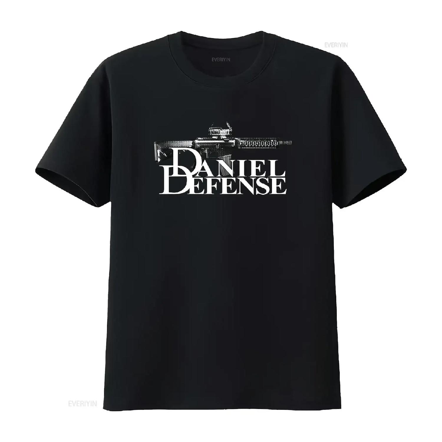 Футболка с логотипом Daniel Defense Firearms Sports Хлопок Плотный Размер 4XL винтажная Стиранная Универсальная Стильная Унисекс Топ для Повседневной Носки S разноцветный