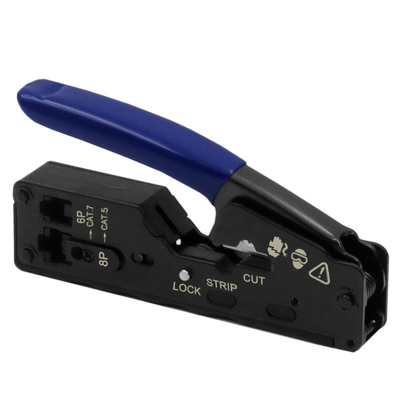 

Three Purpose Through Hole Wire Pliers Crystal Head Perforated Multi-purpose EZ Wire Pliers 6P8P Tools синій