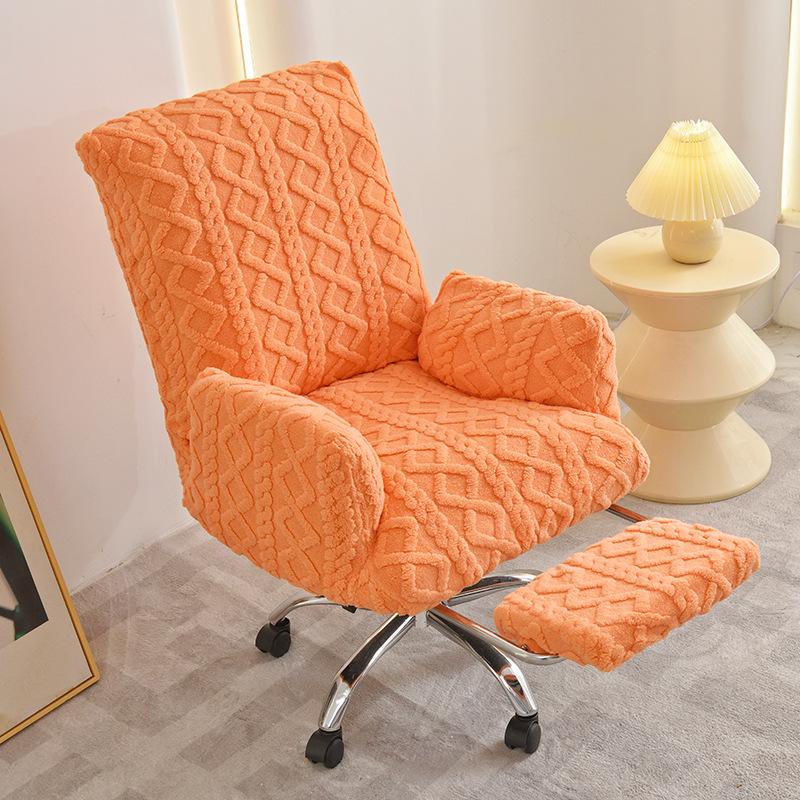 

Эластичный Плюшевый Жаккардовый Чехол для Офисного Кресла-Качалки с Подставкой для Ног Утолщенный Мягкий Теплый Защитный Чехол для Кресла Чехол для Мебели S