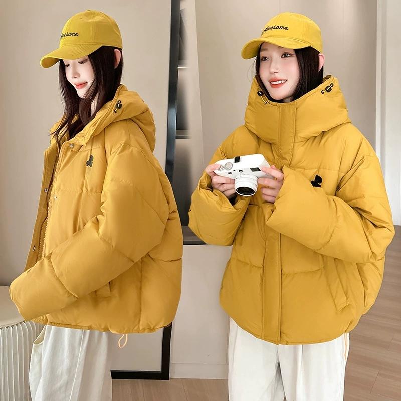 Loose Hooded Bread Jacket Women Parkas 2025 New Thicke Warm Down Cotton Padded Short Jacket Female Outerwear Winter Coat