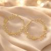 1 Pair Gold Plated Rose Flower Hoop Earring Metal Stud Hoop Earring  Women's Fashion Accessory