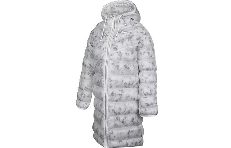 Nike Puffer bundy Dámske Mountain Peak Biela s kapucňou Stredne teplá Puffer košeľová bunda CZ1910-121
