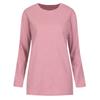 Shop   Women Loose FiT Slub Round Long Sleeve CoTTon T shirT Dark Khaki Dai Wsh 