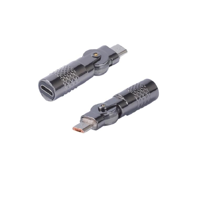 Aluminum Type C/USB To Type C/USB 90 Degree Adapter For 60W Quick Charging Data Transfer Across Multiple Devices