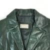 COCKERELL HOUSE Cow Leather Tailored Jacket Women M Olive Dark Green Biker Style(USED)
