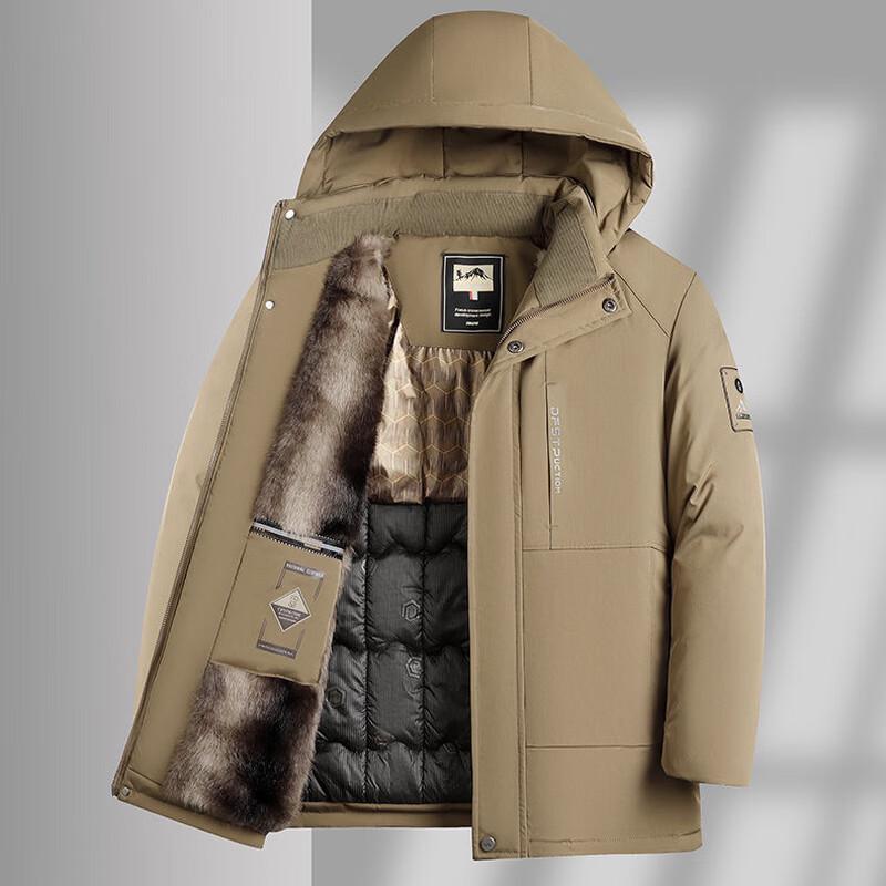 YUZHAOLIN Men's Winter Warm Detachable Hooded Cotton Jacket