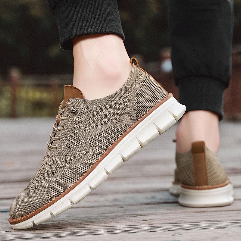 Men's Shoes Breathable Mesh Lace Up Walking Shoes Anti Slip Comfortable Athletic Shoes Lightweight Sneakers for Men