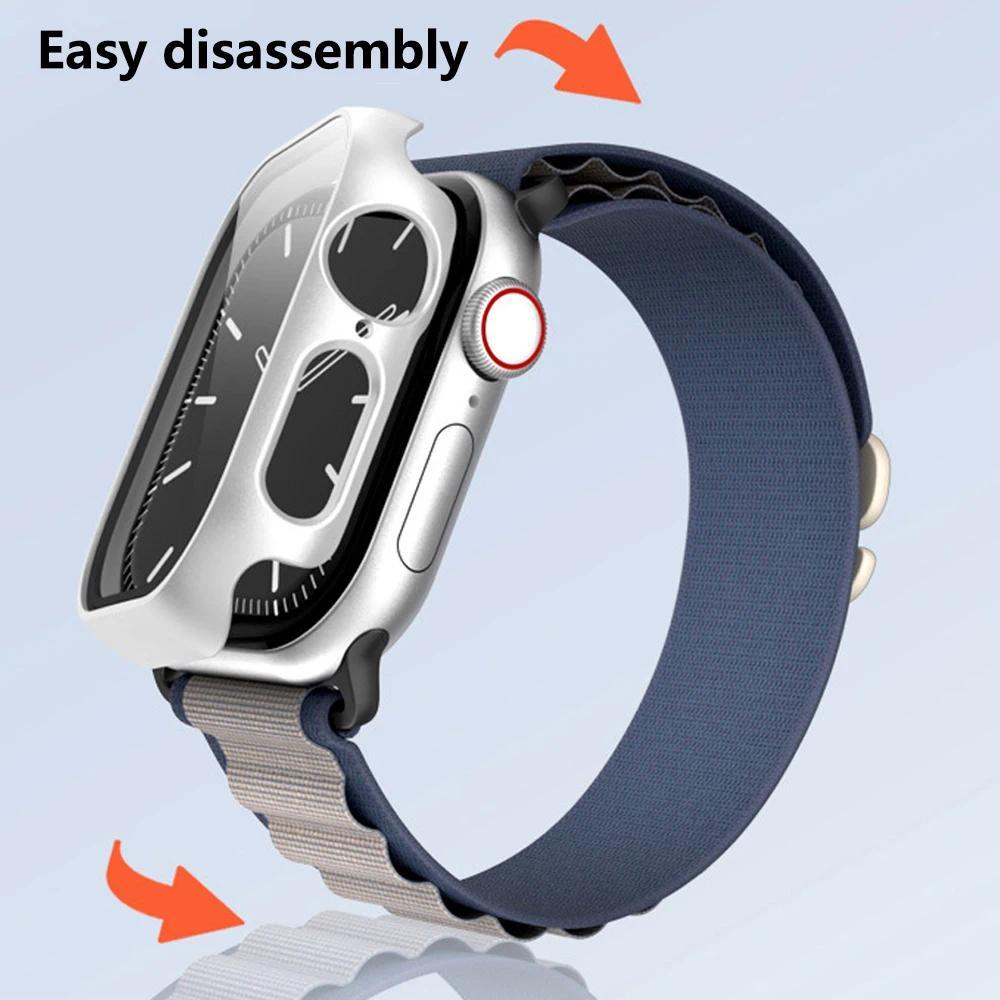 Tempered Glass+Cover For Apple Watch 42mm 46mm 45mm 44mm 41mm 40mm Hard PC Screen Protector Case iWatch Series 11 10 9 8 7 6 SE3
