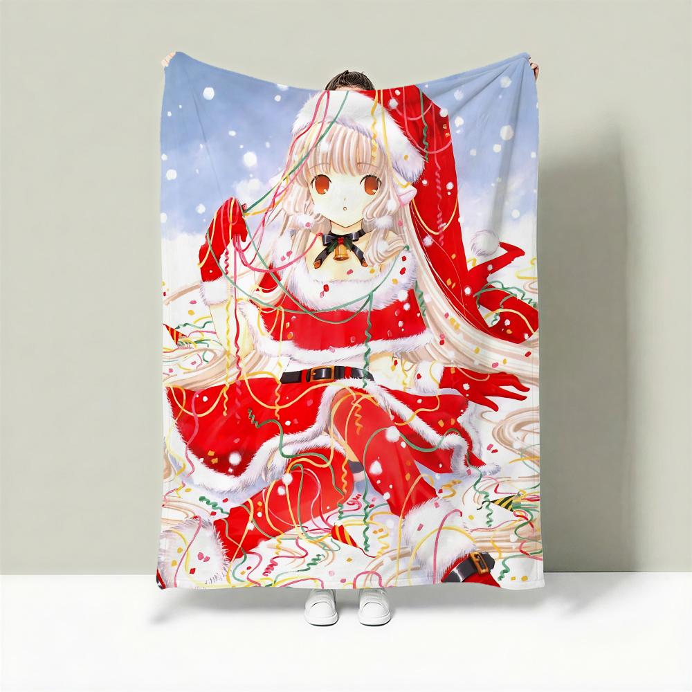 Anime C-Chobits Throw Lightweight 240g Flannel Blanket Soft Skin-friendly for Summer Cooling
