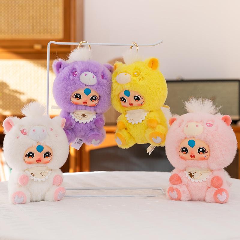Cute Pet Pony Plush Toy New Year's Gift Vinyl Face Doll Pendant Zodiac Horse Mascot Desk Swing Approval