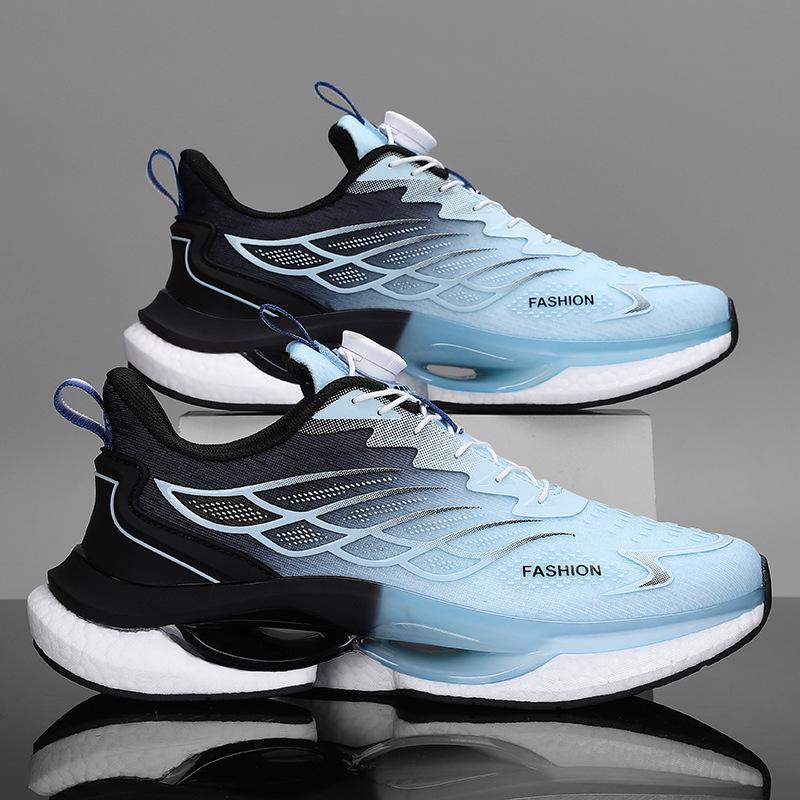 2024 Men's Summer Rotating Button Running Sneakers with Breathable Thick-Soled Popcorn Cushioning