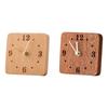Non Ticking Silent Clock Square Shape Sturdy Wooden Table Clock on Stand Wood
