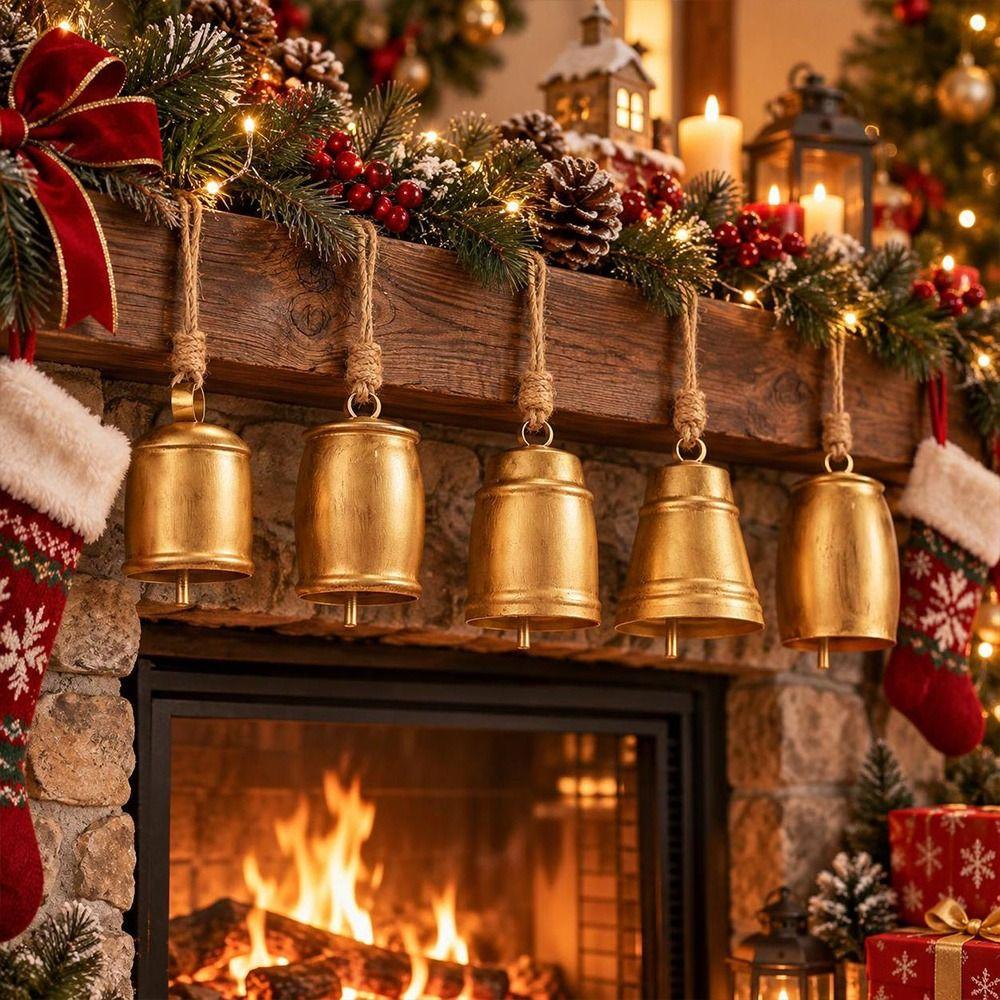 DIY Christmas Decorative Bells Hanging Rope Christmas Ornament Christmas Hanging Bells Home Decor