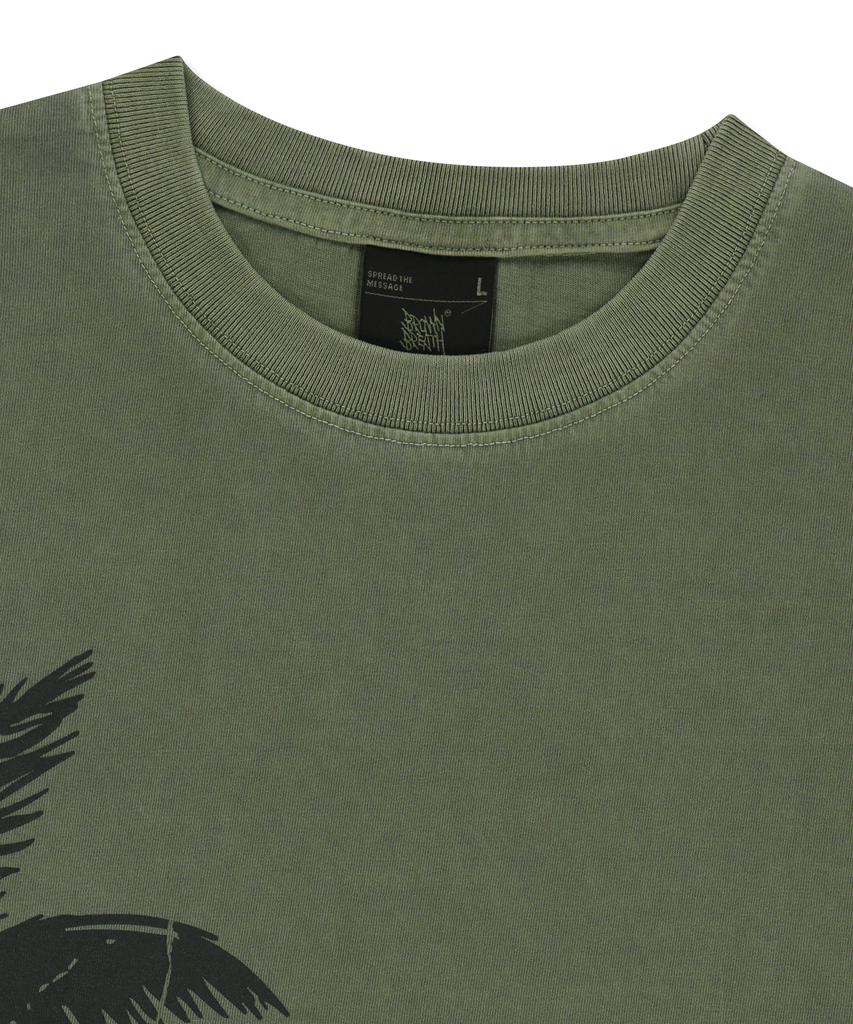 BROWNBREATH Pigment Surfing Tag Tee - Khaki