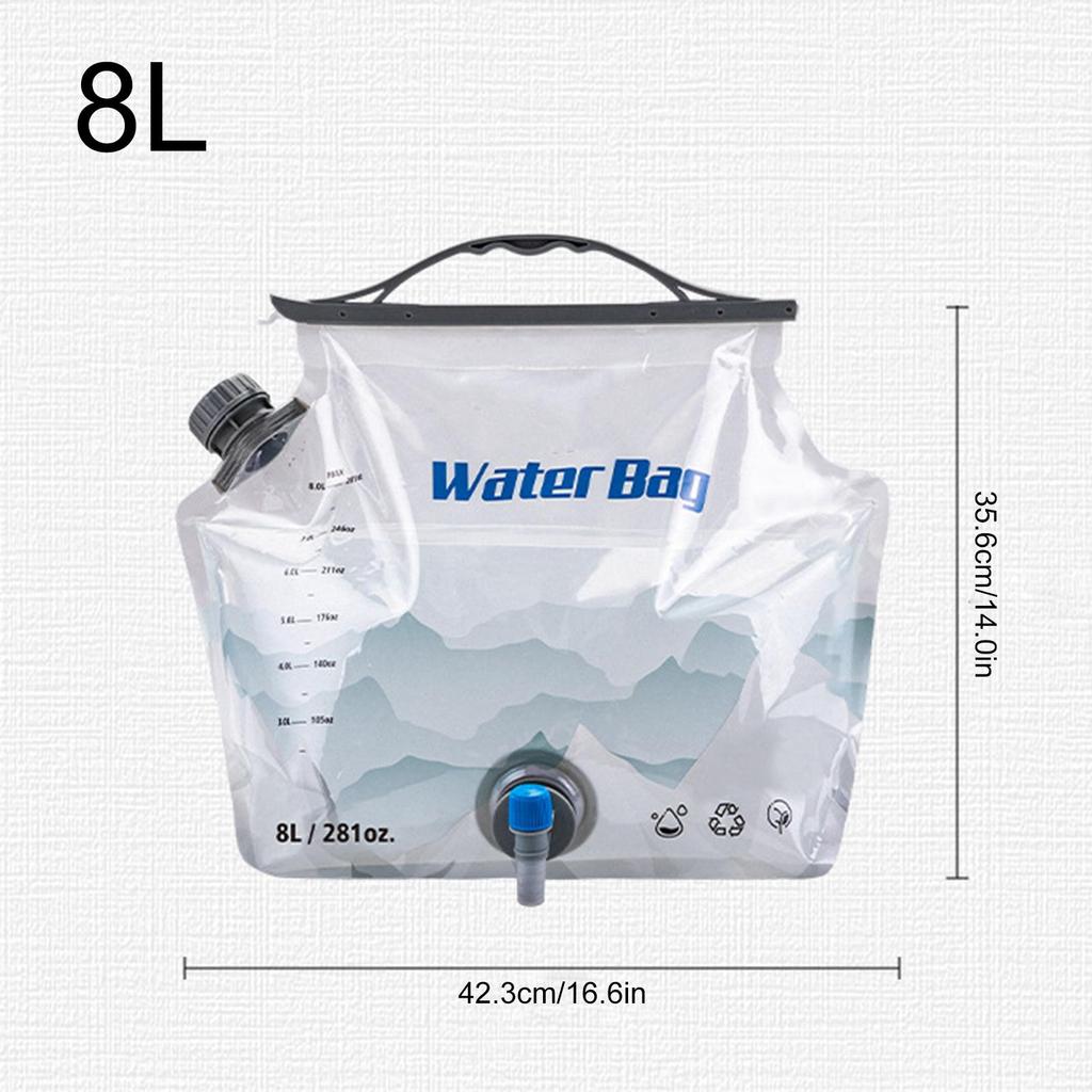 Water Bag For Camping Foldable Portable Water Canteen 8L No-Leak Freezable Foldable Water Bottle Camping Water Storage Carrier