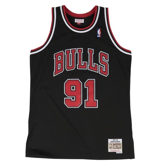 Maillot de basket - Mitchell &amp; Ness - Chicago Bulls 1997-98 - Dennis Rodman - 100% polyester - Noir