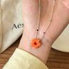 Trendy Colorful Resin Flower Pendant Necklace For Women Girl 2026 New Aesthetic Charm Neck Jewelry Accessories Decorations