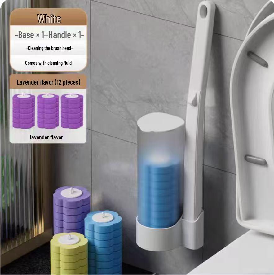 Wall-Mounted Disposable Toilet Brush Heads Set for Complete Bathroom Cleaning