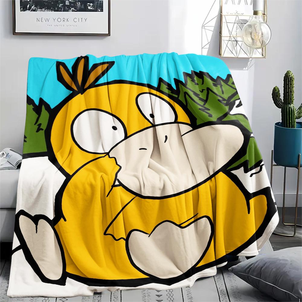 

Psyduck Cartoon pattern Flannel Blanket, High quality Comfortable for All Seasons, Home Decor, Warmth and Comfort, Perfect for Gifts. 80cm x 120cm
