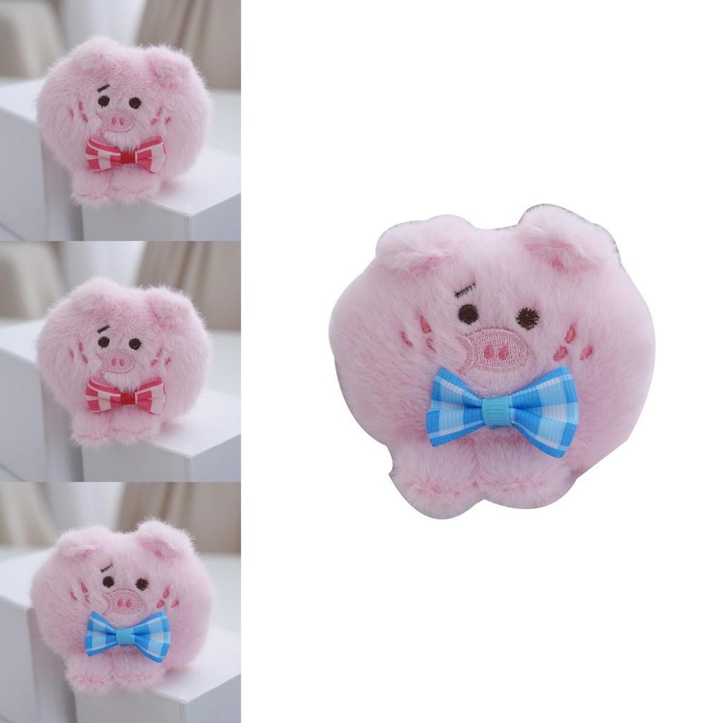 Adorable Cute Bow Tie Pig Plush Toy Doll Keychain With Soft Pp Cotton Filling