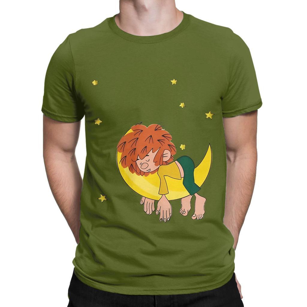 Pumuckl Dorme Sulla Luna Divertente Maglietta 100% Cotone Pumuckl Top Magliette Per Unisex