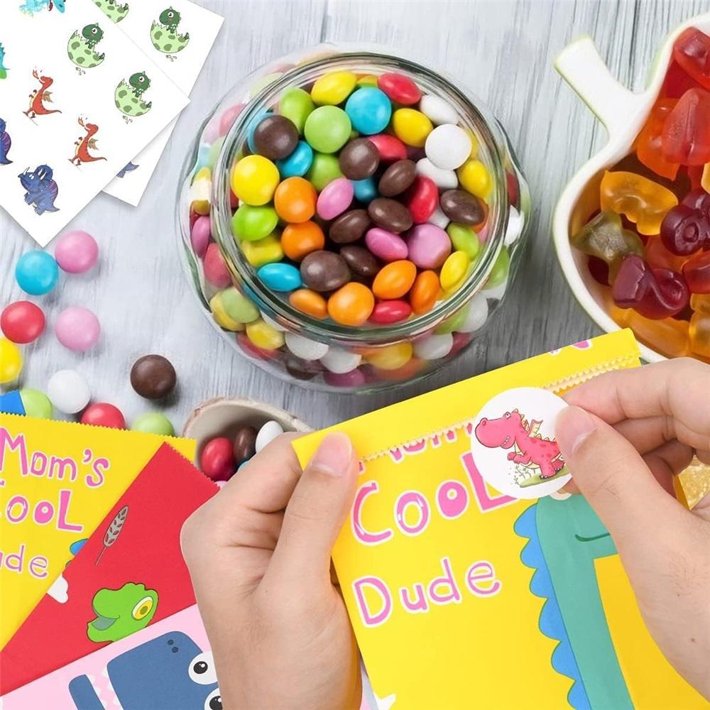 Gift Bags, 24 Pack Dinosaur Paper Bags, Party Paper Bags With Cute Stickers For Children's Parties, Celebrations, Baby's Birthday