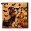 Stress Relief Craft for Adults Halloween Faux Pearl Painting Kit, Puppy Ghost 3D Art Unique Handmade Gift Idea Beginners, Home Wall Decor, DIY