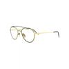 Thom Browne Aviator Frame Metal Optical Frames Navy Yellow Gold Transparent