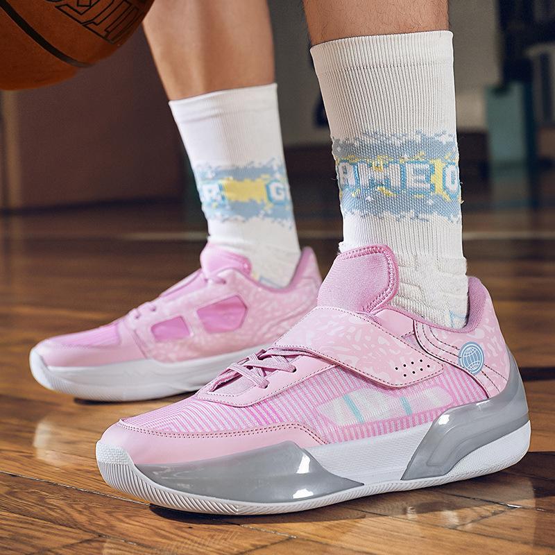 Wade 808 basketball shoes boys middle and older children buckle running shoes light sole high elastic sports shoes tide friction sound