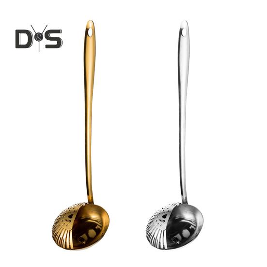 Stainless Steel Skimmer Spoon for Frying Cooking 2 In 1 Slotted Spoon Long Handle Colander Strainer Scoop for Hotpot Pasta Noodles